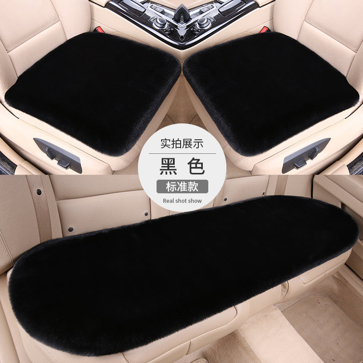 Thickened Winter __NS 99__h Car Seat Cushion – 3-Piece Backrest Short Fur Single Seat Cover