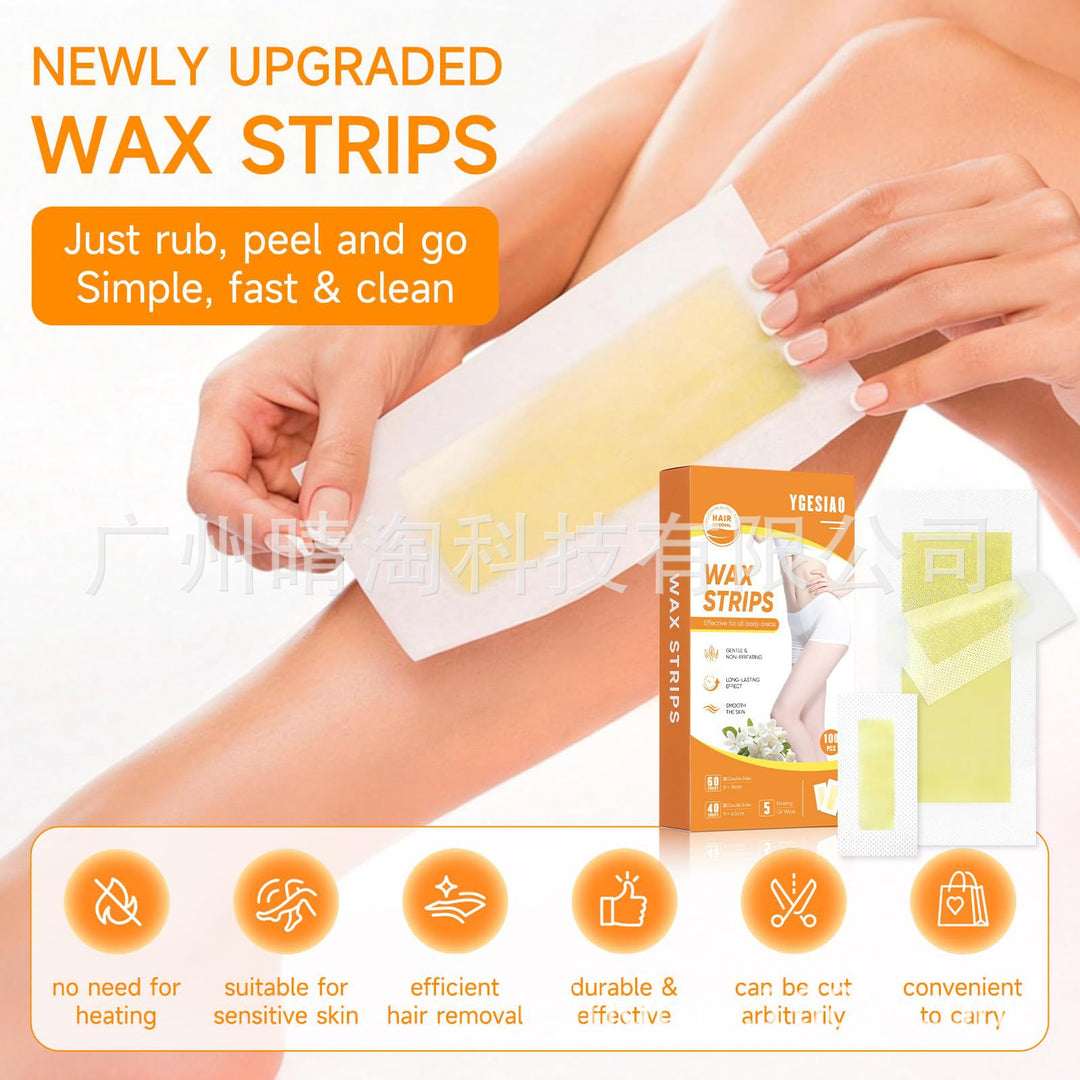 Lemon Yellow Gentle Wax Strips – Mild Non-Irritating Disposable Hair Removal Wax Paper