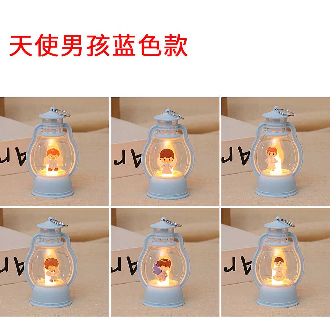 复古迷你小马灯led电子手提蜡烛灯装饰氛围道具灯生日礼物小摆件