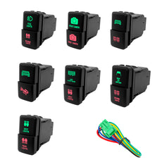 适用于丰田卡罗拉双控双按钮开关 12V Led绿红灯交替光配线