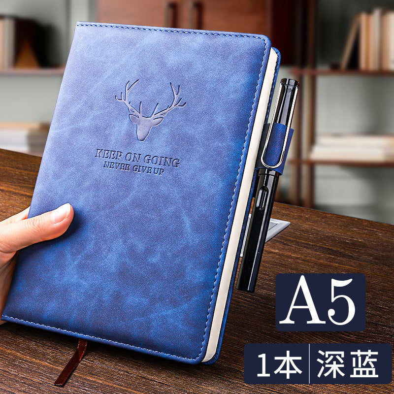 a5笔记本子加厚商务记事本记账本文艺复古精致办公文具用品皮面本