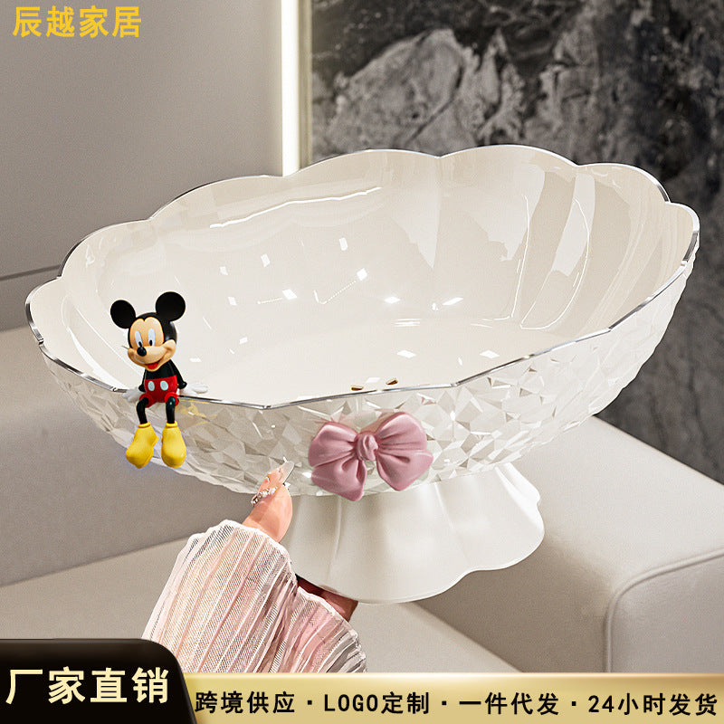 Luxury Fruit Plate with Bow Detail - High-End Living Room Decor & Candy Tray
