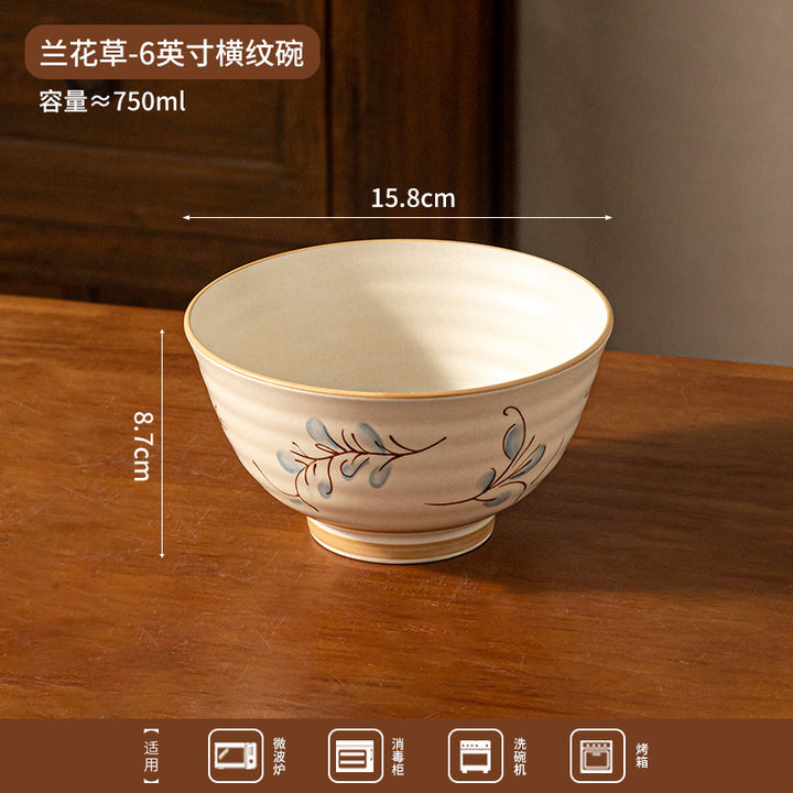 新中式陶瓷套装批发碗盘复古高颜值釉下彩米饭碗菜盘餐具礼盒装