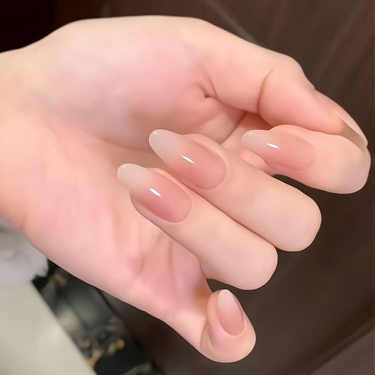 【裸门永存】华妃摸脸手工甘露寺腮红裸色高级显白美甲自然假指甲