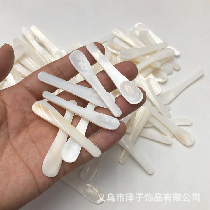 面膜小勺子 由天然贝壳制作的贝壳勺子 面部护理工具 鱼子酱勺子