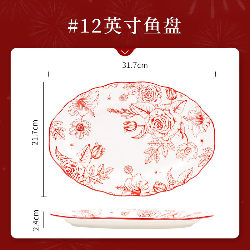 KANGMO Dinner Set New Year - Wedding Festive Tableware Gift Box