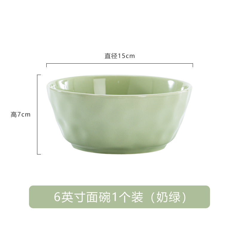 奶油风2026新款家用碗盘子筷高级感网红陶瓷碗碟套装DIY自由搭配