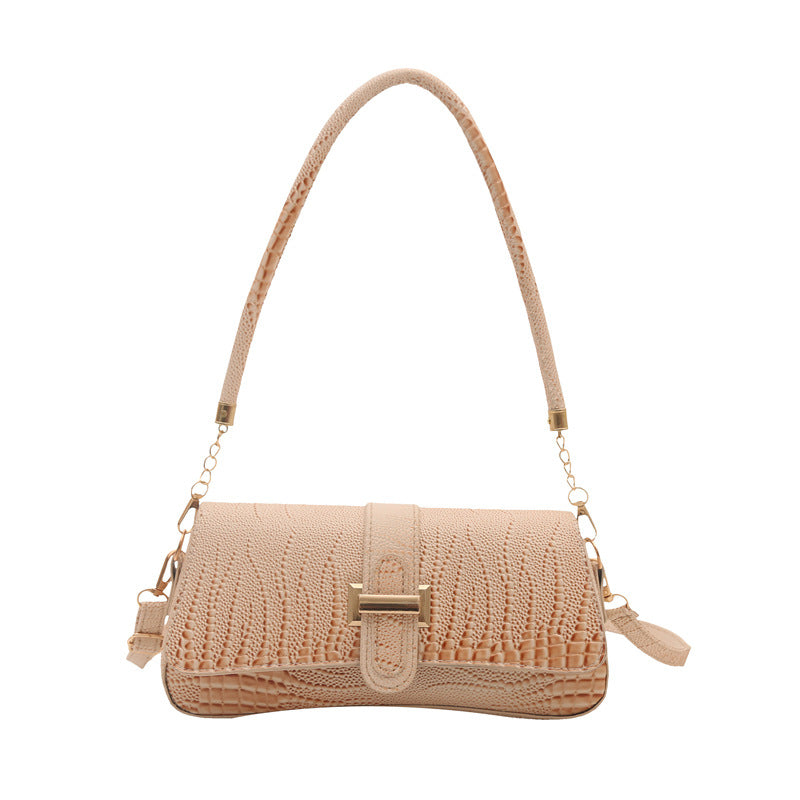 Spring New Retro Small Square Shoulder Bag – Women's Crocodile Pattern Bag