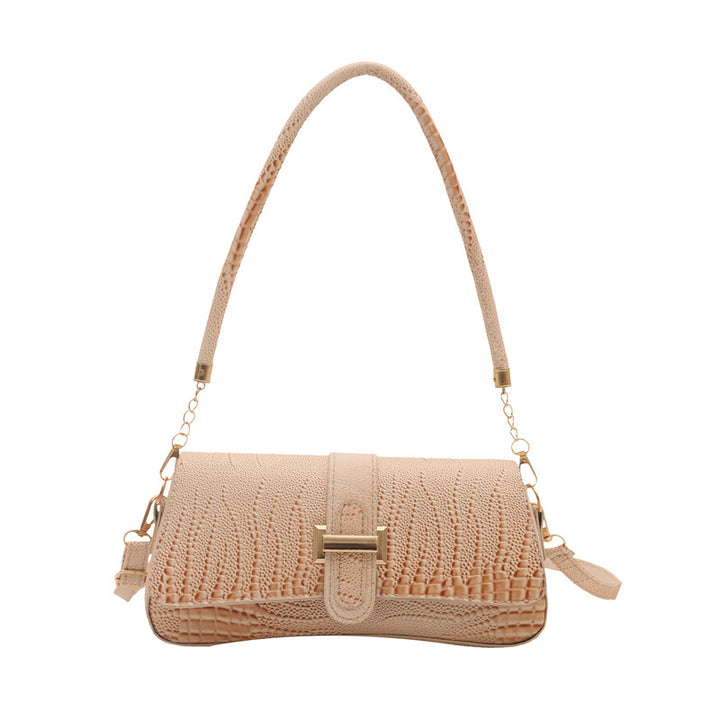 Spring New Retro Small Square Shoulder Bag – Women's Crocodile Pattern Bag