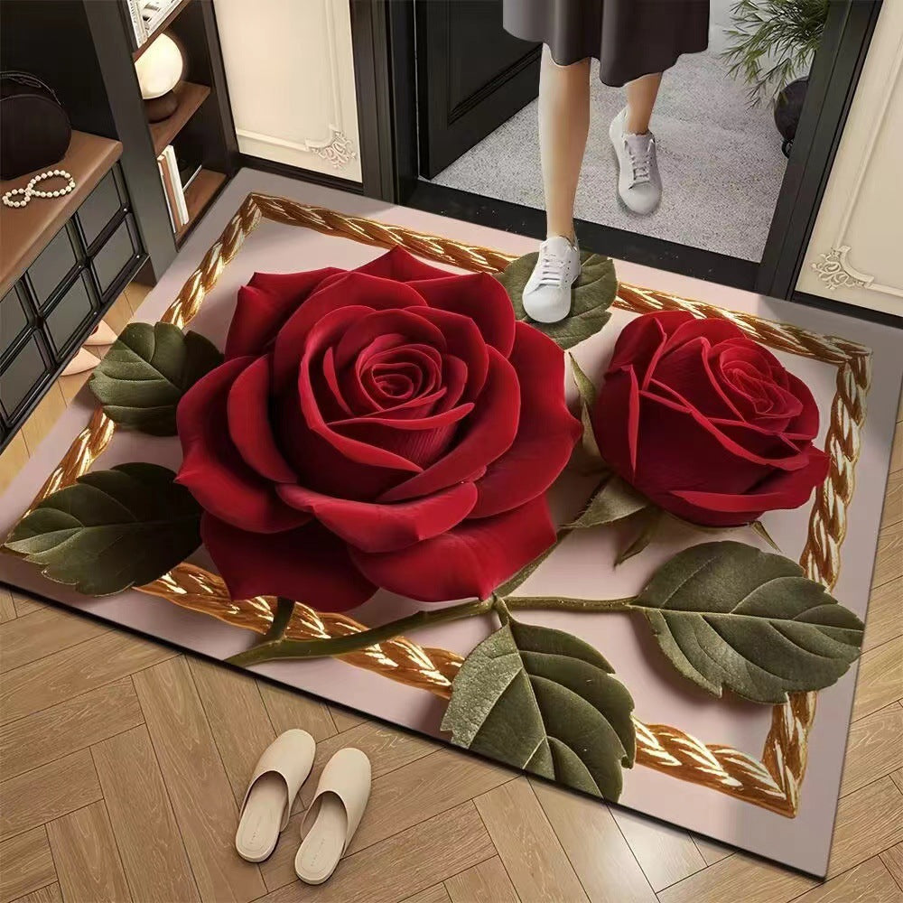 3 DFloral Floor Mat Entryway Durable Stain Resistant Non Slip Foot Mat