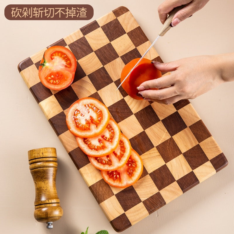 创意棋盘格菜板家用砧板马赛克切菜板厨房辅食粘板水果实木质案板