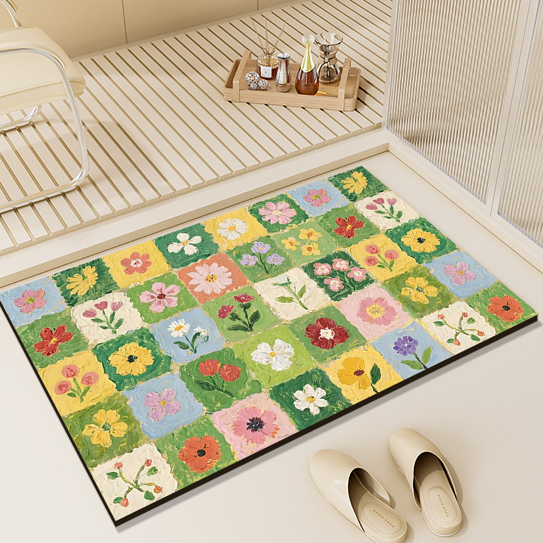 Oil Painting Floor Mat Home Entryway Entryway Stain Resistant Foot Mat Door Mat