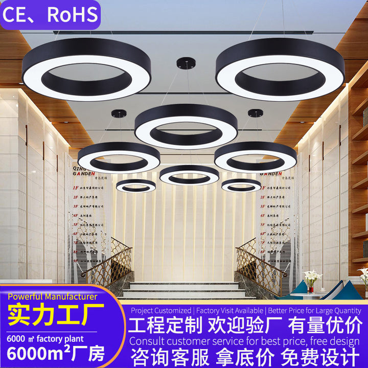 Sleek Circular Ring Light LED Indoor Commercial Pendant