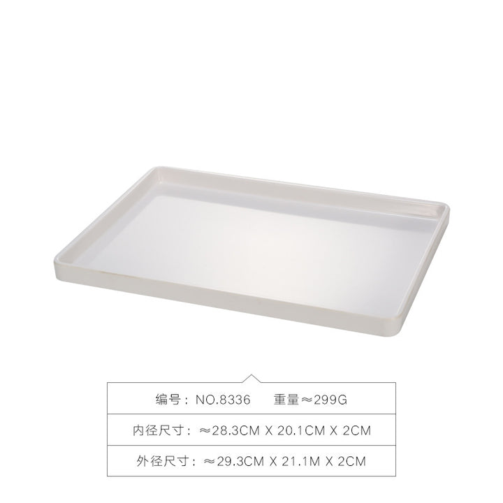 密胺托盘仿木纹餐饮餐具商用塑料端茶盘长方形食品级餐具套装特大