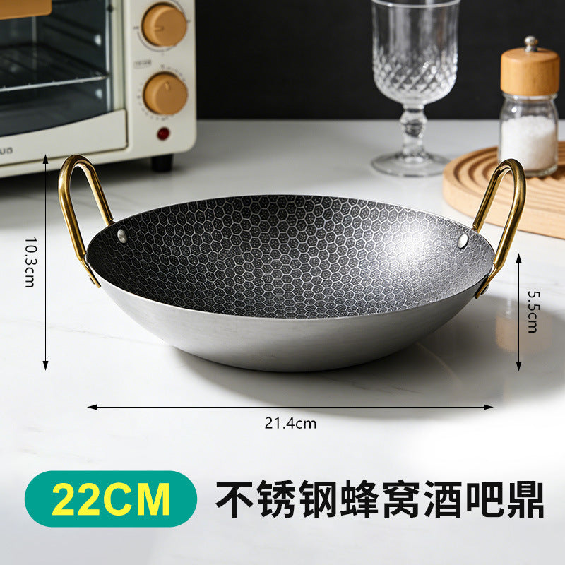 特价包邮加厚不锈钢小火锅家用酒精炉干锅锅仔商用餐具专用酒吧鼎
