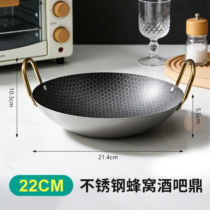 特价包邮加厚不锈钢小火锅家用酒精炉干锅锅仔商用餐具专用酒吧鼎
