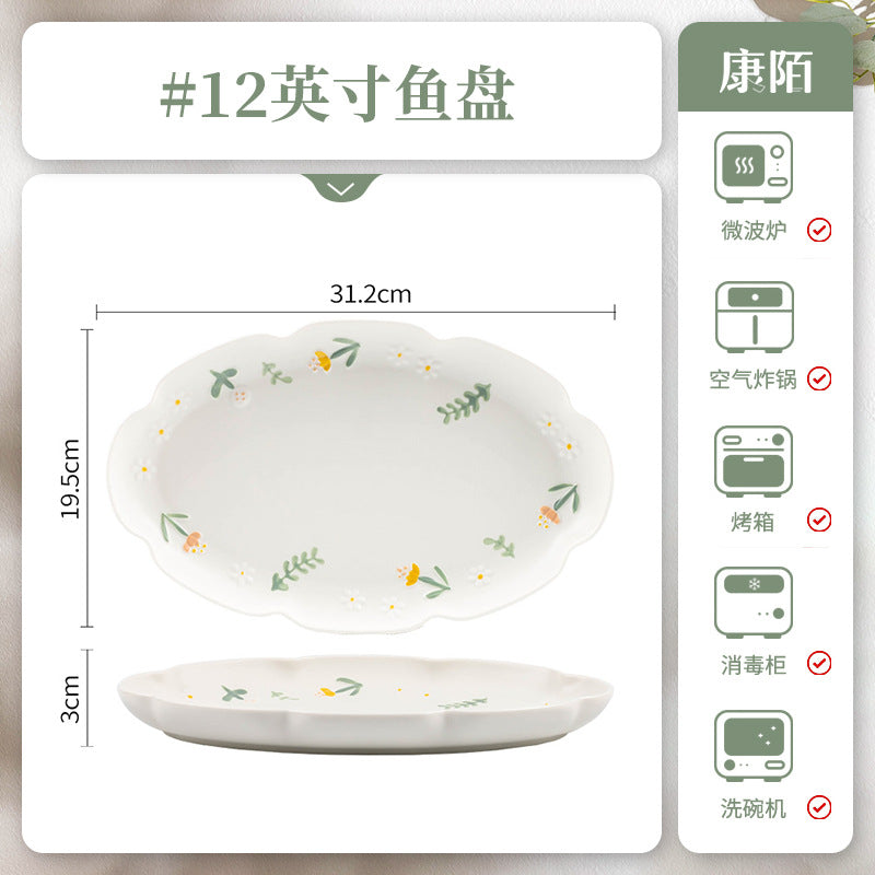 Premium Design Embossed Small Cute Ceramic Bowl Japanese Style Thickened Bowl Chopsticks Home Wholesale