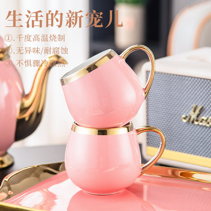 陶瓷水具桶装水套装礼物水杯茶壶茶杯新婚杯子轻奢商务礼品大容量