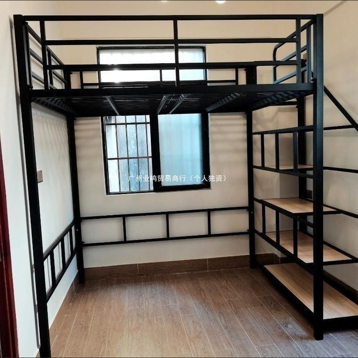 Loft Iron Art Bunk Bed – Nordic Style Double Bedroom Bed for Adults