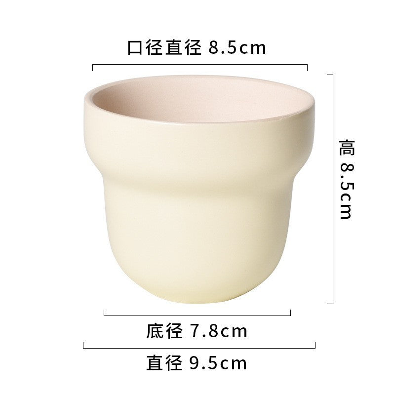 厂家批发陶瓷小花盆容器圆形多肉盆栽绿植仙人掌桌面大口径陶瓷盆
