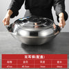 不锈钢炒锅大号铁锅双耳圆底爆炒菜锅饭店厨师食堂农村大锅商用
