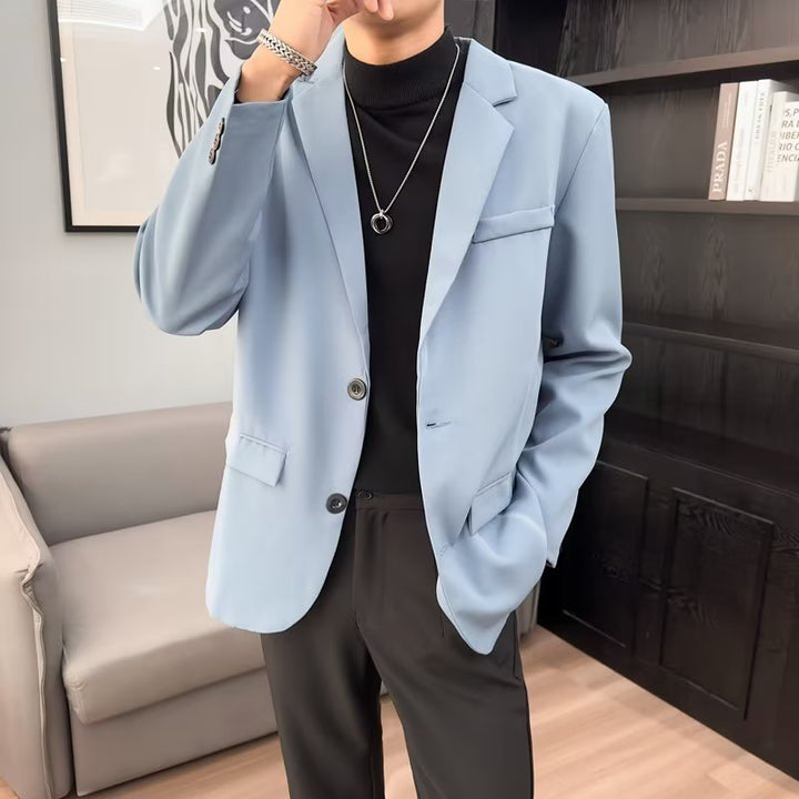 男士休闲西装外套潮韩版帅气轻熟风上衣痞帅轻奢西服休闲百搭开衫