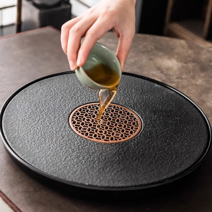 茶盘家用茶台密胺托盘小型干泡盘简约日式轻奢沥水储盘茶海套装