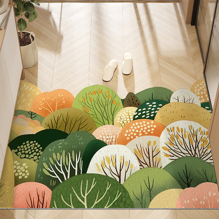 Floral Floor Mat Home Entryway Foot Mat Entryway Decor Stain Resistant Door Mat
