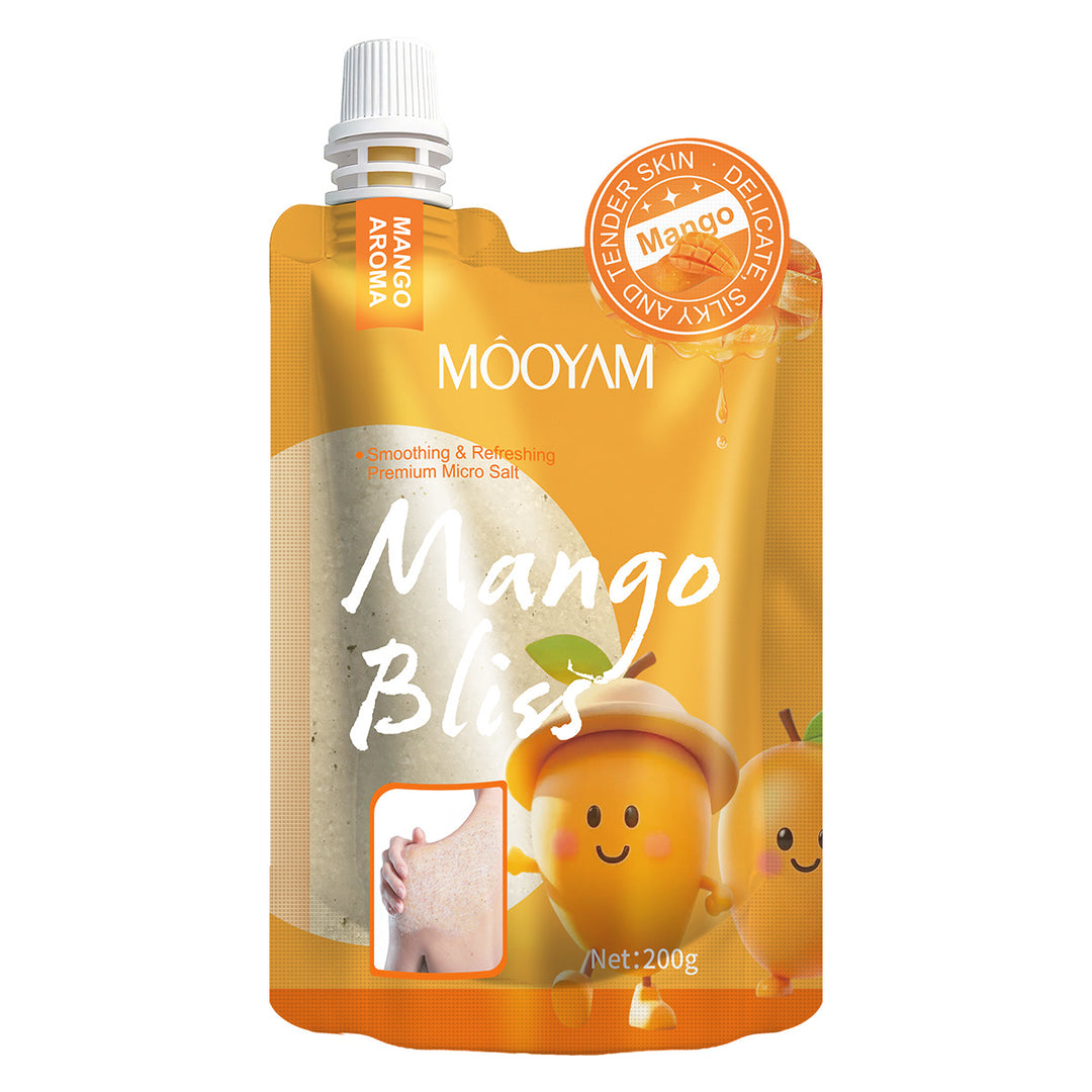 外贸全英文Mango Bath Salt Scrub去角质光滑肌肤芒果浴盐磨砂膏