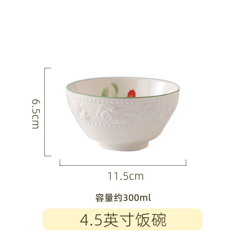 New French Bowl & Plate Tableware Set Home Light Luxury Premium Design Bowl Housewarming Gift Bowl Chopstic