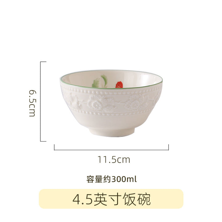 New French Bowl & Plate Tableware Set Home Light Luxury Premium Design Bowl Housewarming Gift Bowl Chopstic