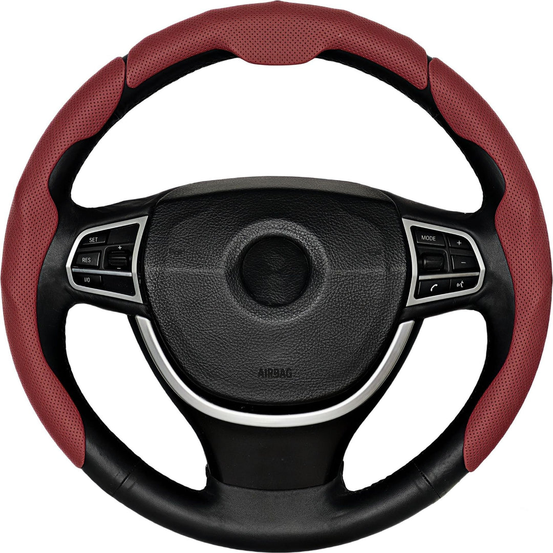 Leather All Season Universal Non Slip Moisture Wicking Compatible Car Steering Wheel Cover