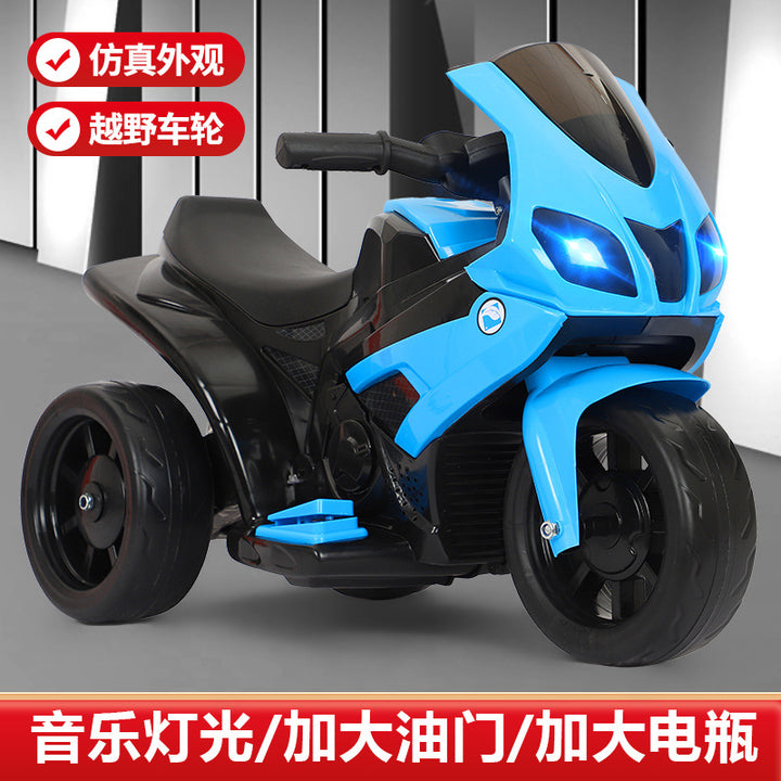 儿童电动摩托车小孩自驾玩具车可坐人宝宝三轮车遛娃神器电瓶童车