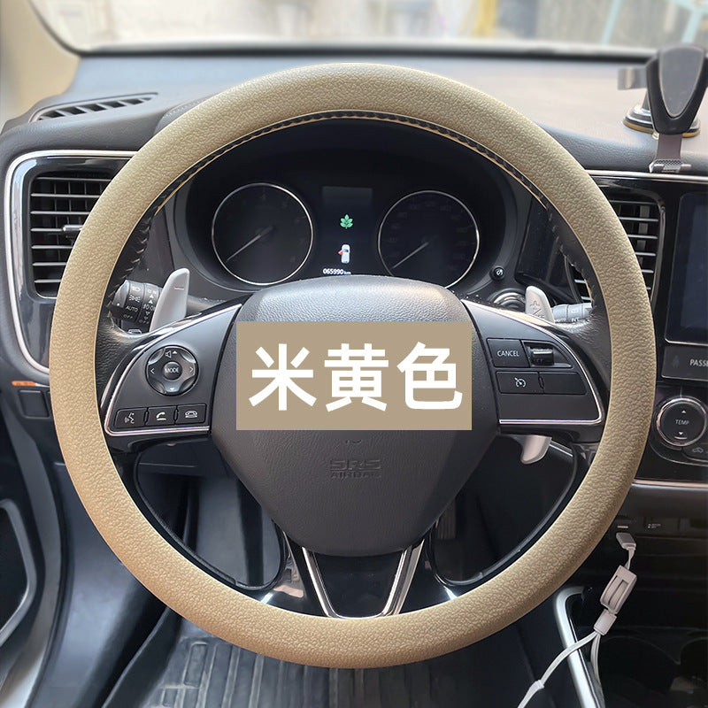 【批发代发】优质硅胶方向盘套汽车超薄圆d型皮纹无味把套代发夏