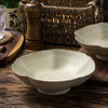 手工粗陶花形碗哑光陶瓷碗菜碗沙拉碗家用餐具复古哑光粗陶碗