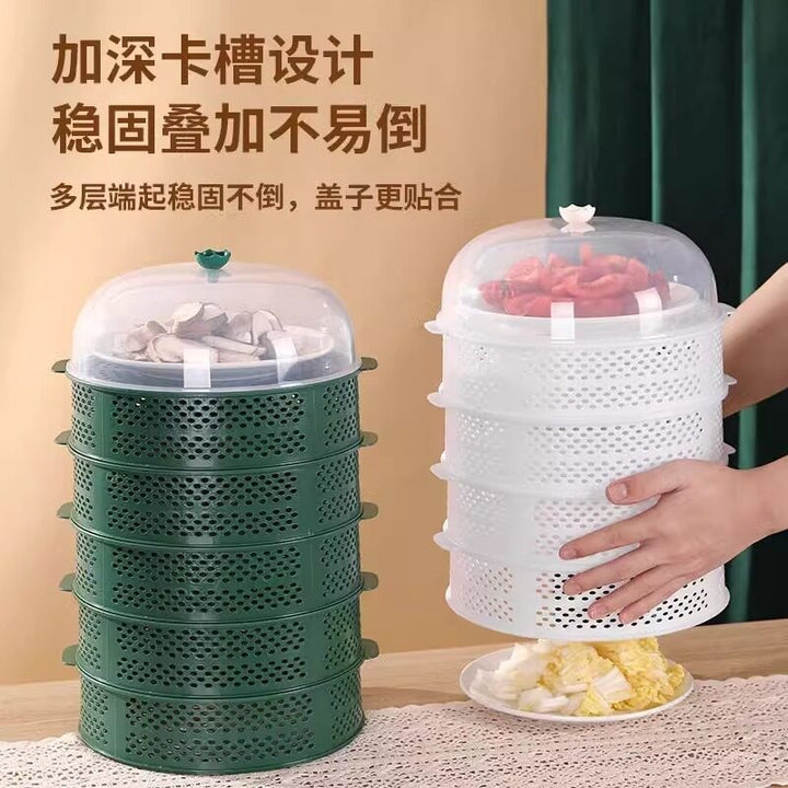 多功能菜罩厨房家用多层镂空剩菜罩餐桌食物罩沥水篮一体防蝇防虫