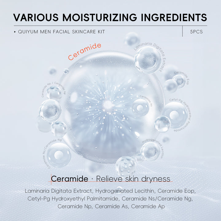 QUIYUMMen's Skincare Set 5 Hydrating Moisturizing Cleanse Face