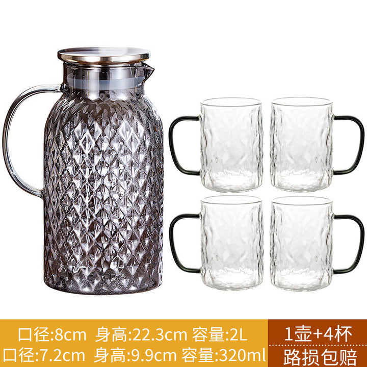 冷水壶家用耐高温玻璃水壶泡茶开水耐热冷泡凉水壶大容量水杯套装