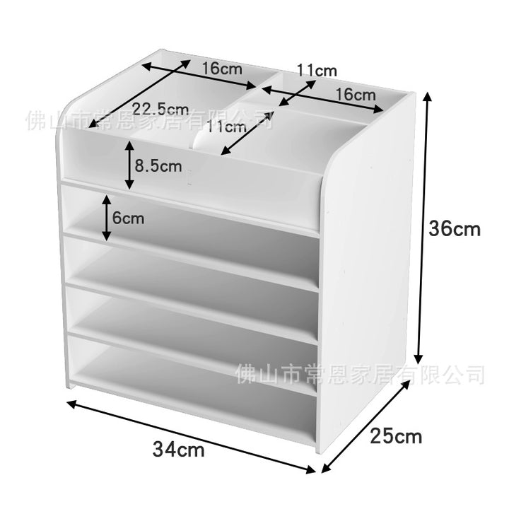 Multi-Layer File Organizer Rack – Desktop Document Sorter for Office Supplies