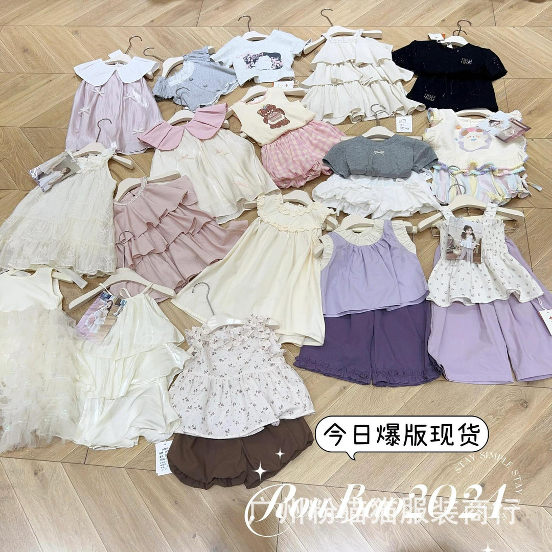 Kids Children Summer Set Short Sleeve Women Kids Summer