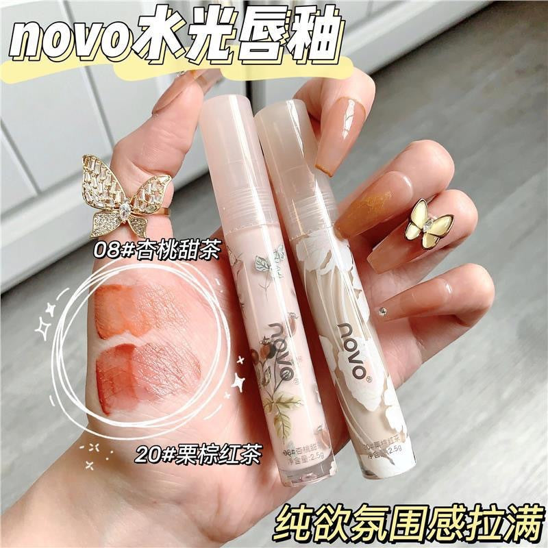 NOVO花涧蜜语水光镜面唇釉嘟嘟唇滋润保湿女学生平价唇彩显白口红