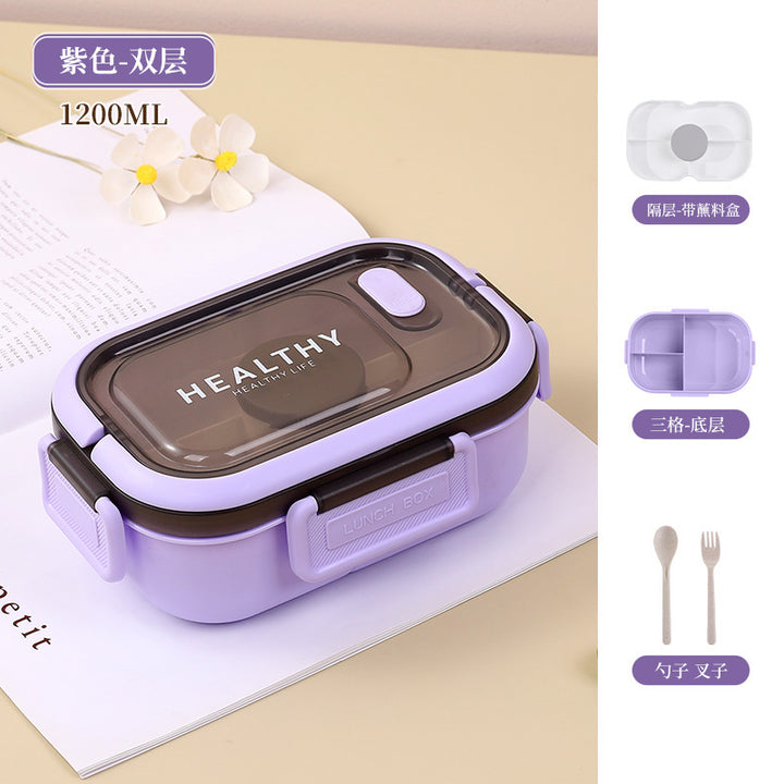 学生塑料分格饭盒 上班族午餐便当盒便携旅游水果沙拉盒打包餐盒