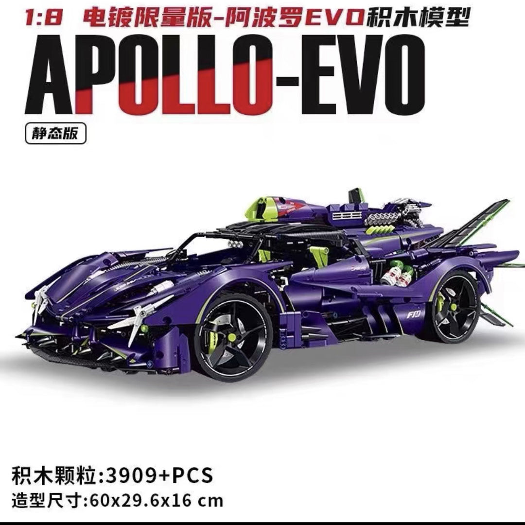 Apollo Sports Car Building Blocks Set – High-Difficulty Drift Racing Car Model Assembly Toy