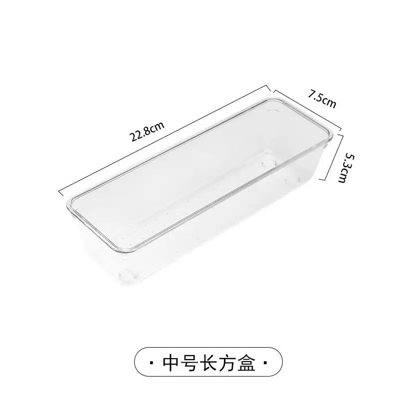简约透色抽屉收纳盒跨境分隔家用杂物收纳整理桌面置物多功能塑料