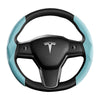 适用特斯拉焕新版Model3 Y翻毛皮方向盘套超薄吸汗专用方向盘卡套