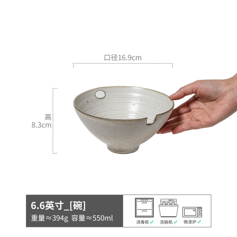 Vintage Bowl Japanese Style Ceramic Bowl Bowl Home Bowl Bowl Tableware Light Luxury Premium Design Bowl Bowl