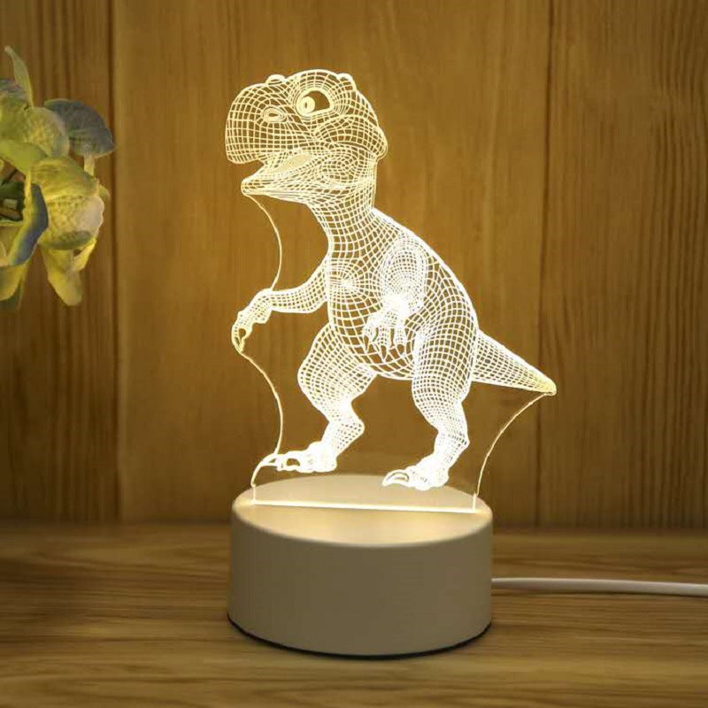 批发3D小夜灯 USB儿童卡通圣诞礼物小夜灯手写亚克力七彩遥控台灯