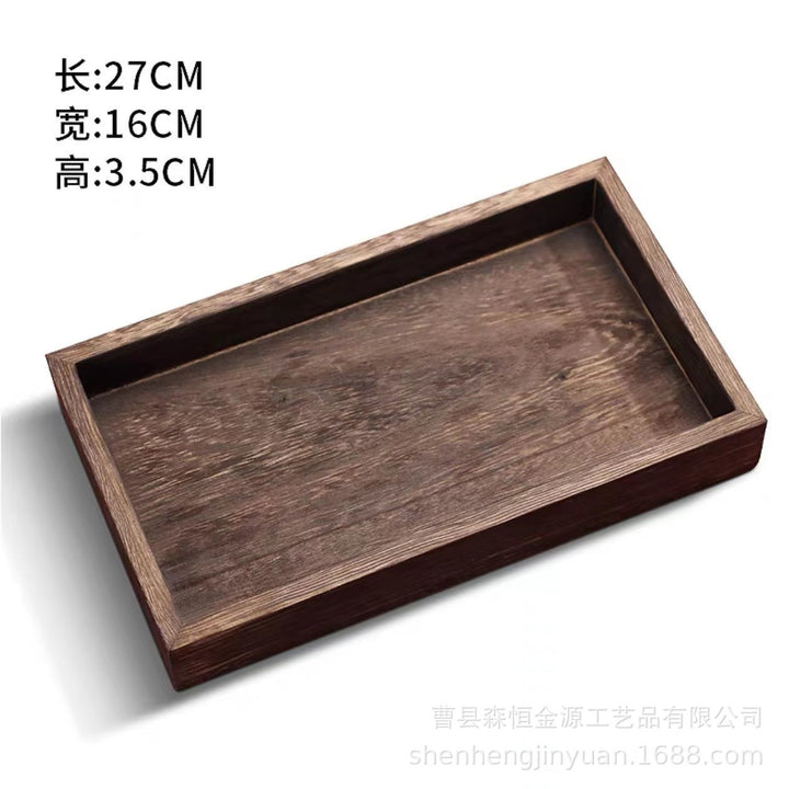 中式多格茶盘实木围炉煮茶茶点零食七件套托盘新款实木创意炭烧盘