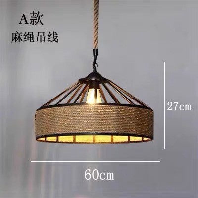 麻绳吊灯蒙古包复古工业风个性创意饭店餐厅吧台火锅店咖啡厅酒