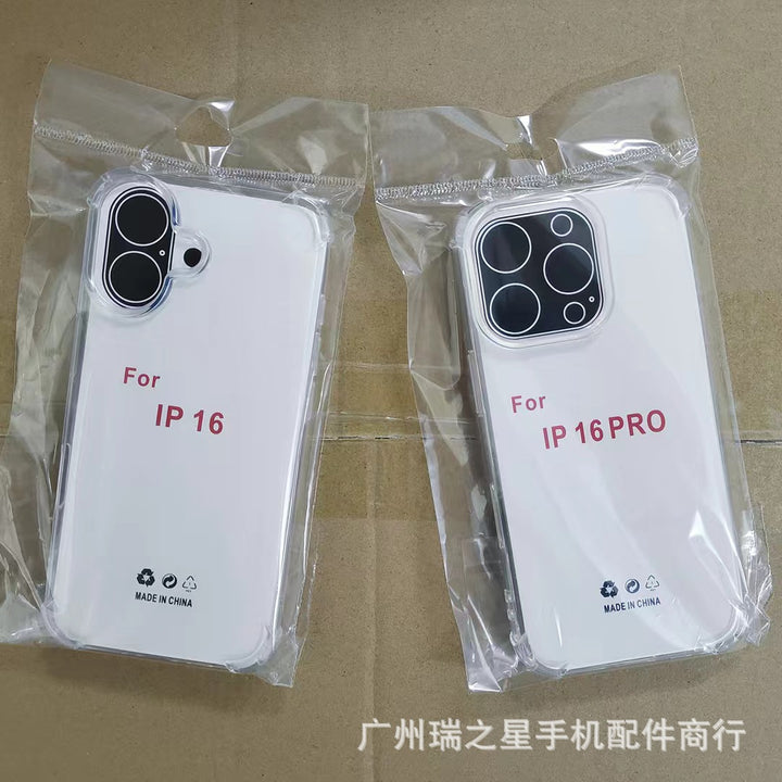 For iPhone 17 Phone Case 4-Corner Airbag ShockproofiPhone16 promax Clear Protective Case TPUSoft Case